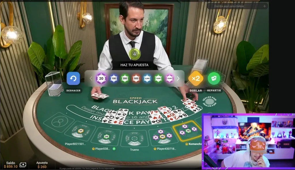 Jogadores em torneio de casino com placar ao vivo
